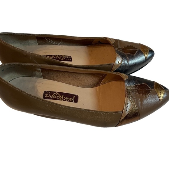 Jack Rogers Vintage Women’s Sz 7.5 Heels 3 Dimensional Face Graphic shoes - Picture 6 of 9